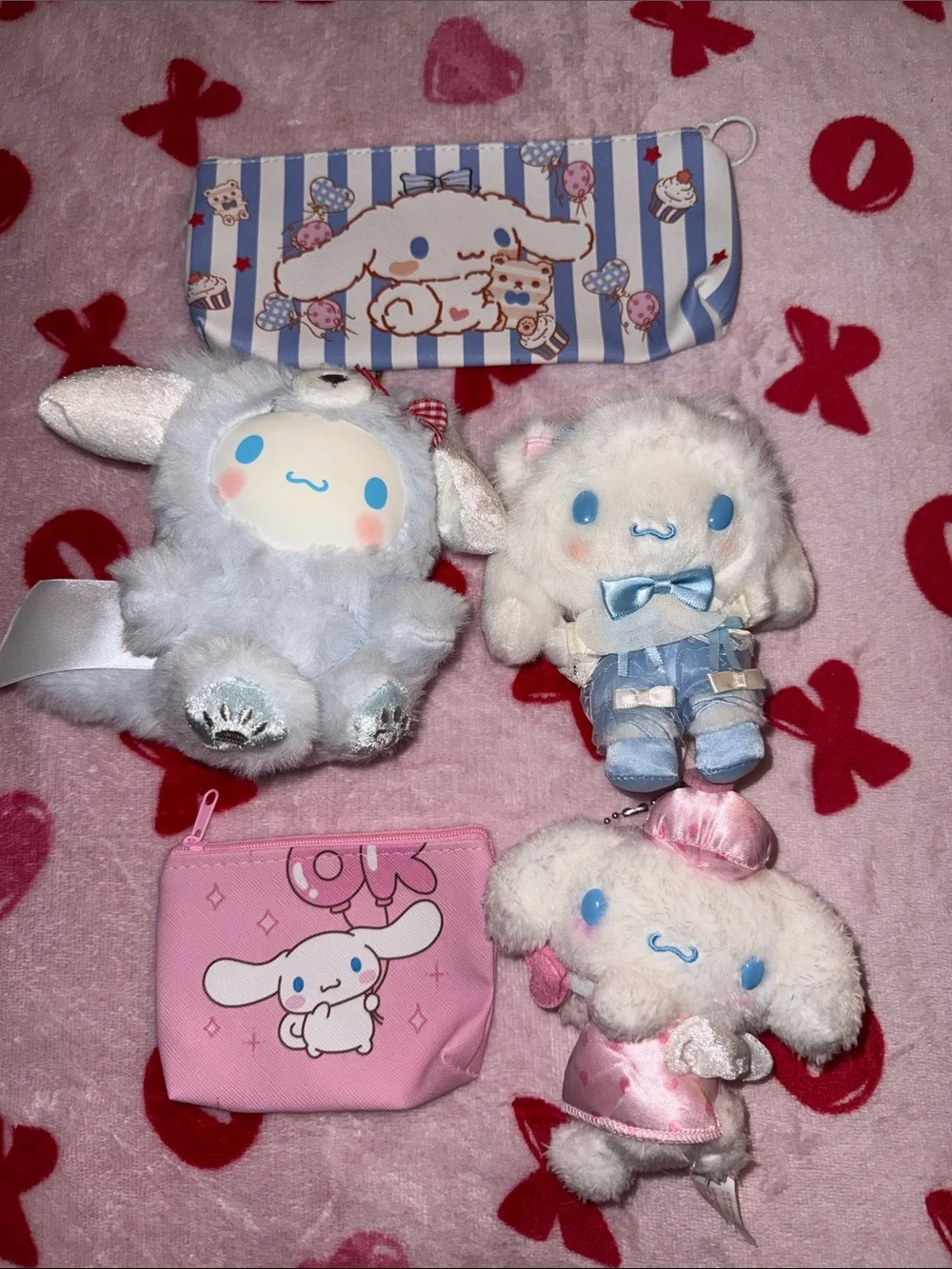 Sanrio Cinnamoroll Plush keychain and pouch bundle